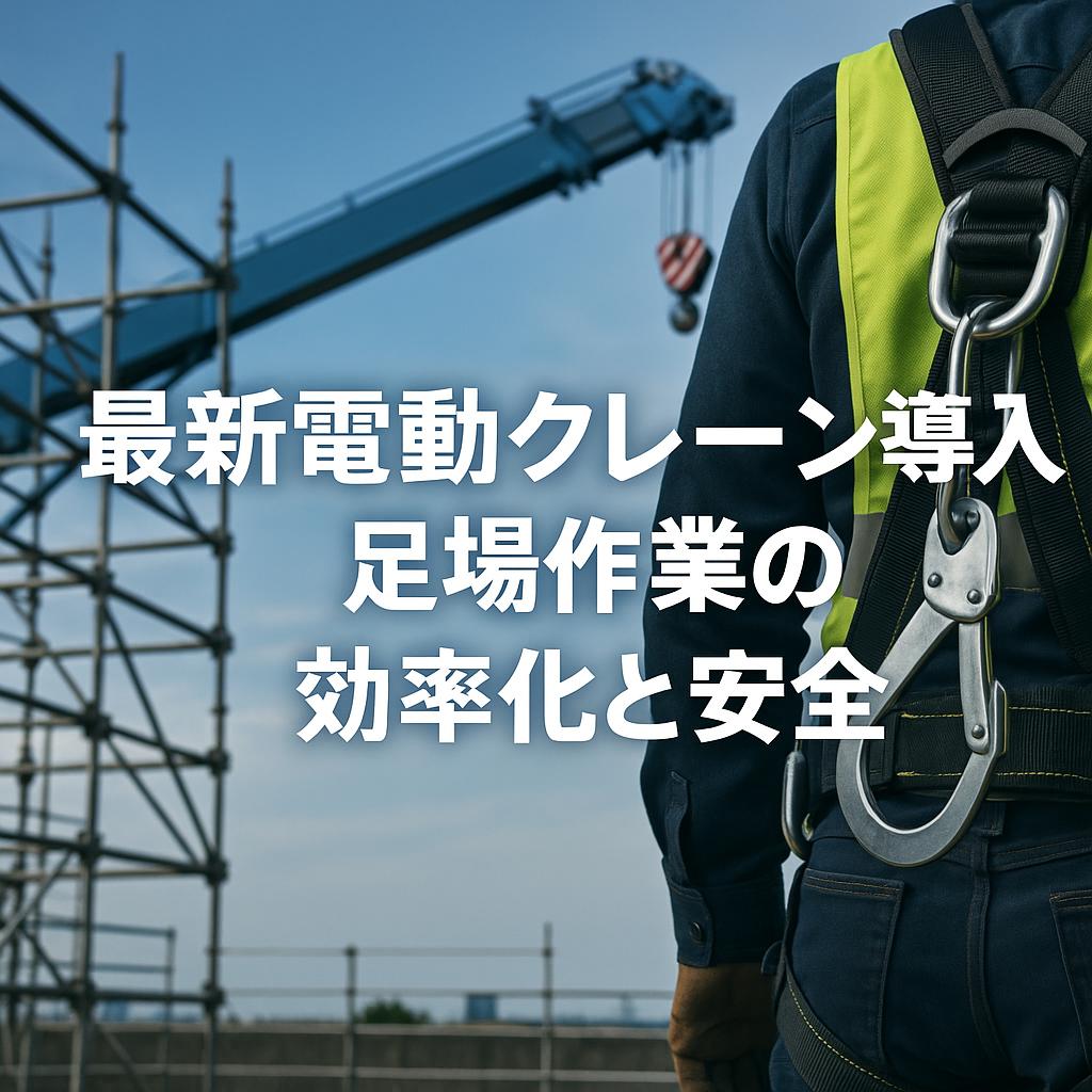 最新電動クレーン導入！足場作業の効率化と安全
